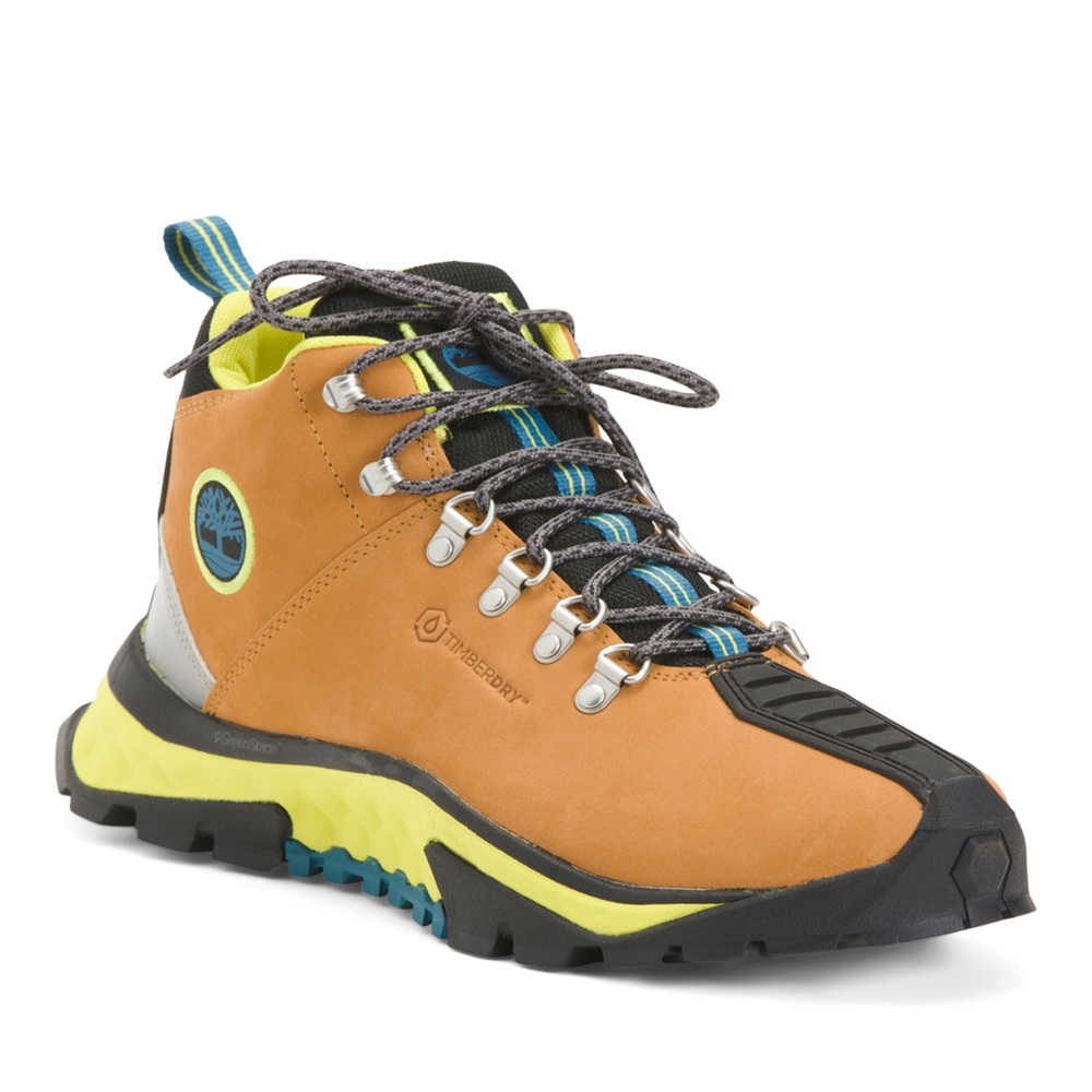 Mens Timberland Greestride Solar Ridge Mid Hiking Boots Wheat Waterproof New